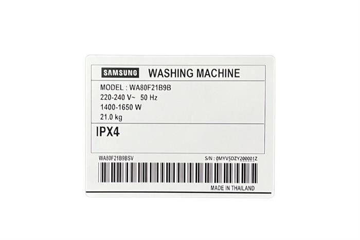 Máy giặt Samsung Inverter 21 kg WA80F21B9BSV